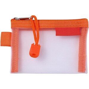 9720 Orange Mini Zipper Pouch Nylon Mesh Storage Bags Small Coin Purse